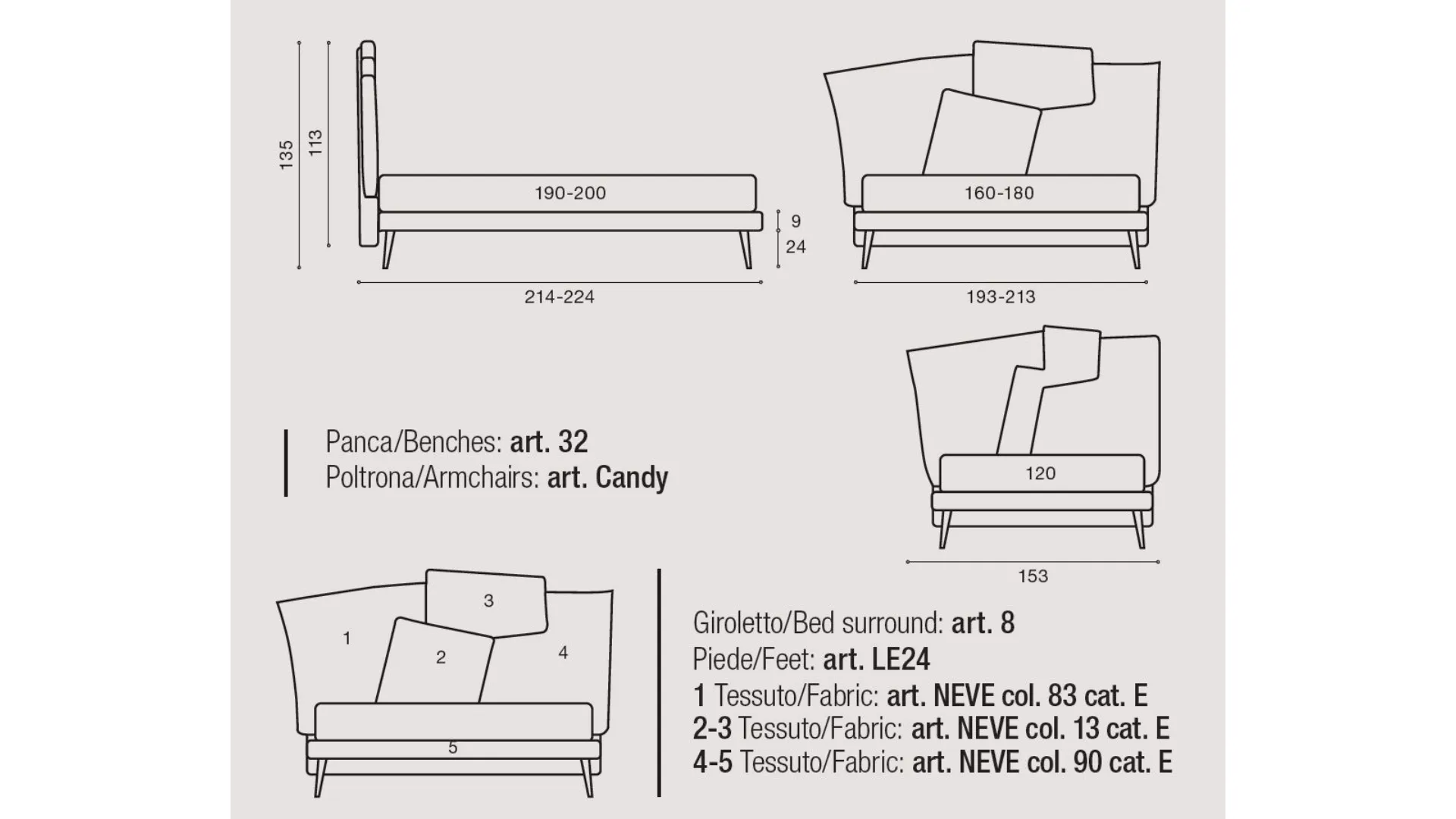 FANTASY double bed with structural base