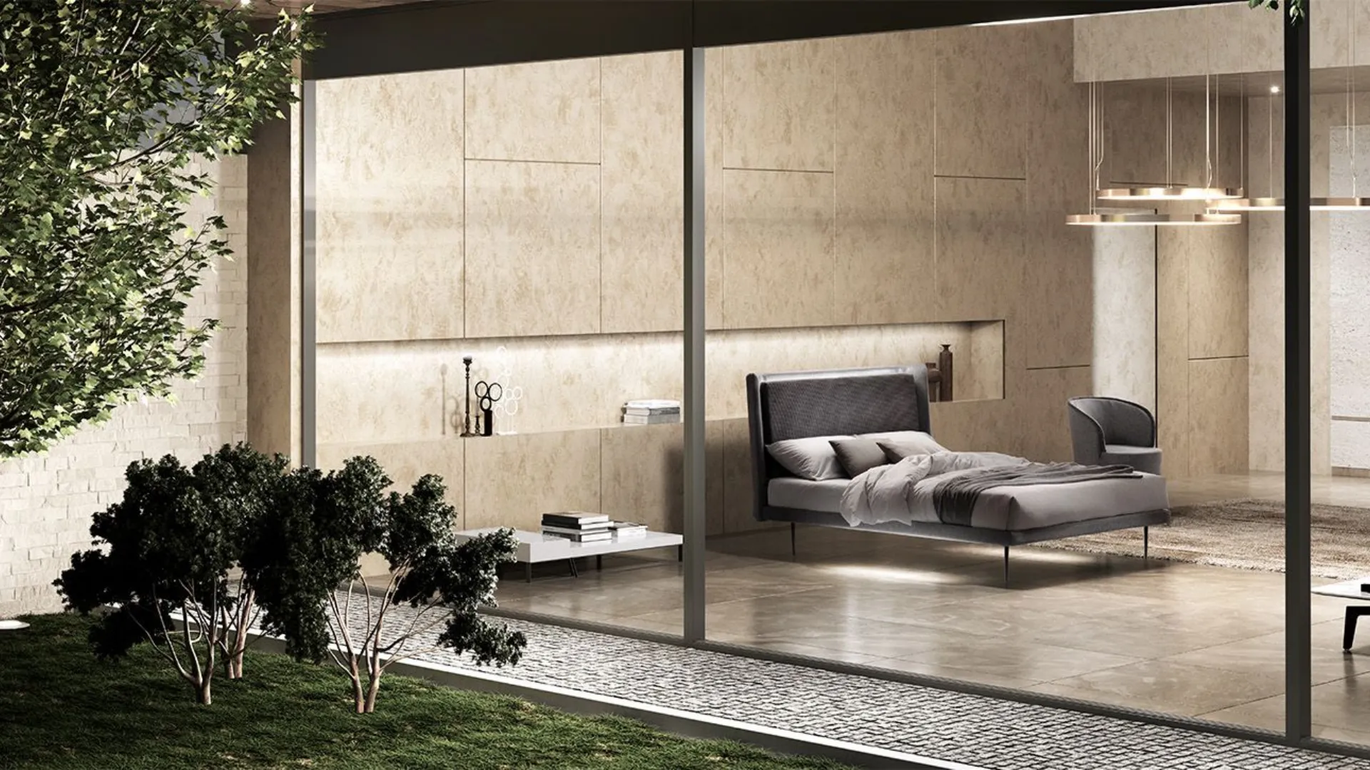 ILLUMIA double bed with frame base