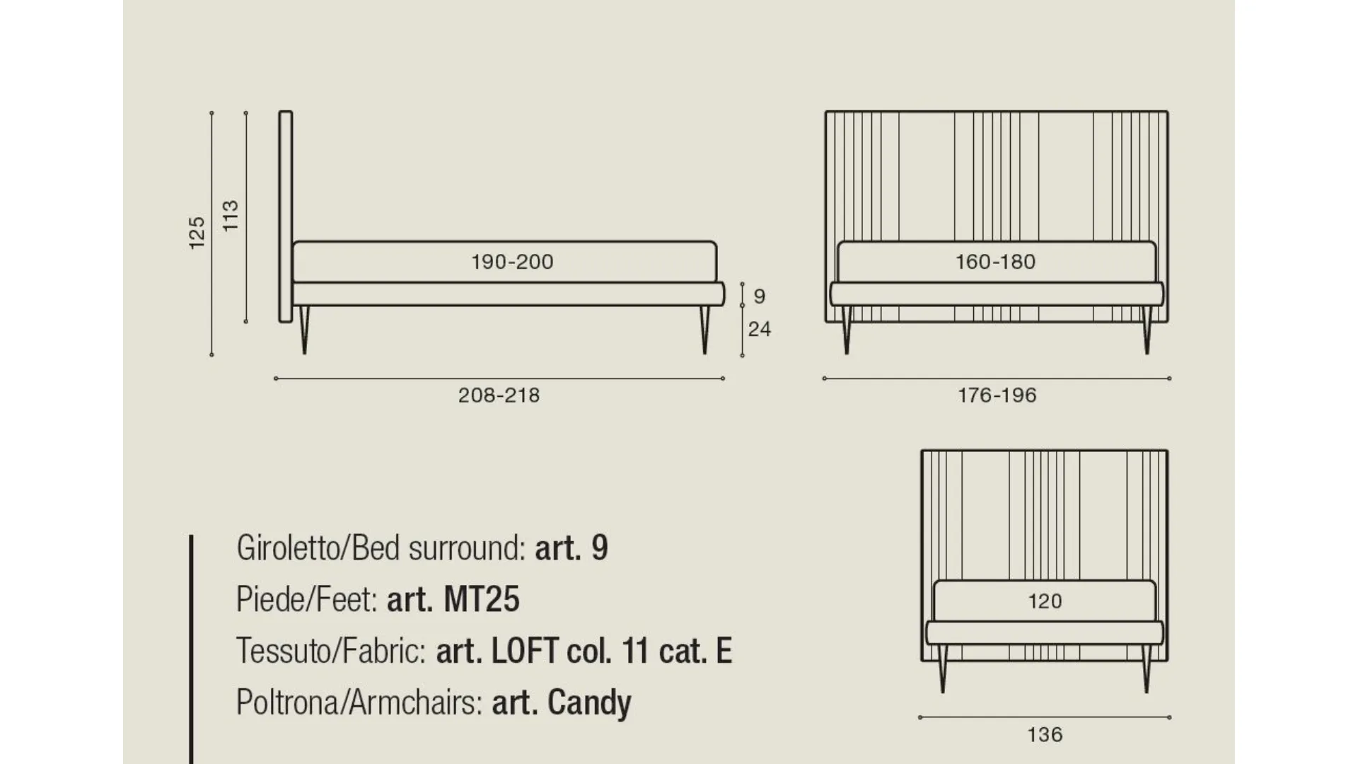 MATRIX double bed with structural base