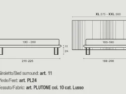 Double bed MATRIX XL with frame structure