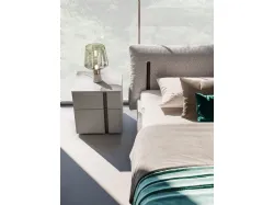 Brigitta double bed with upholstered bed frame and Carbon textured foot.