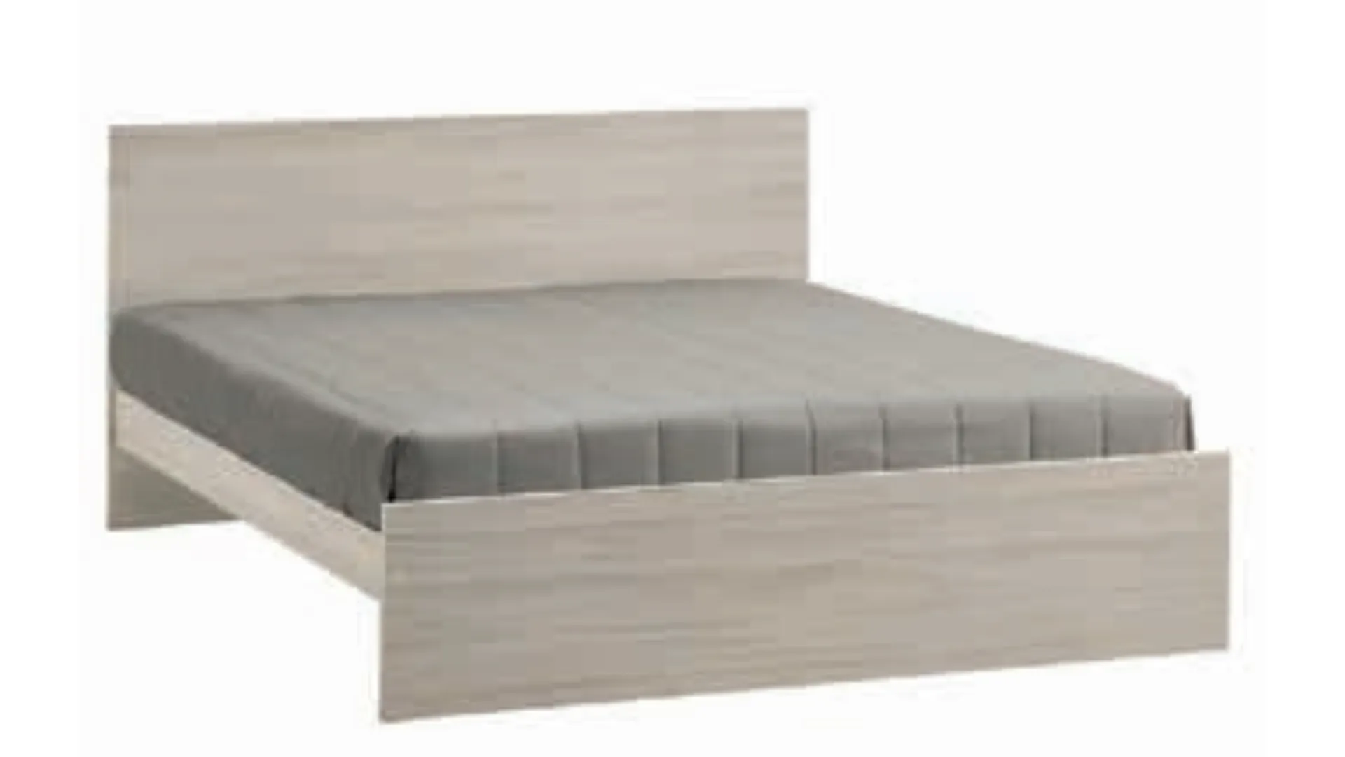 Double bed with headboard, version with slanted legs, customizable finishes