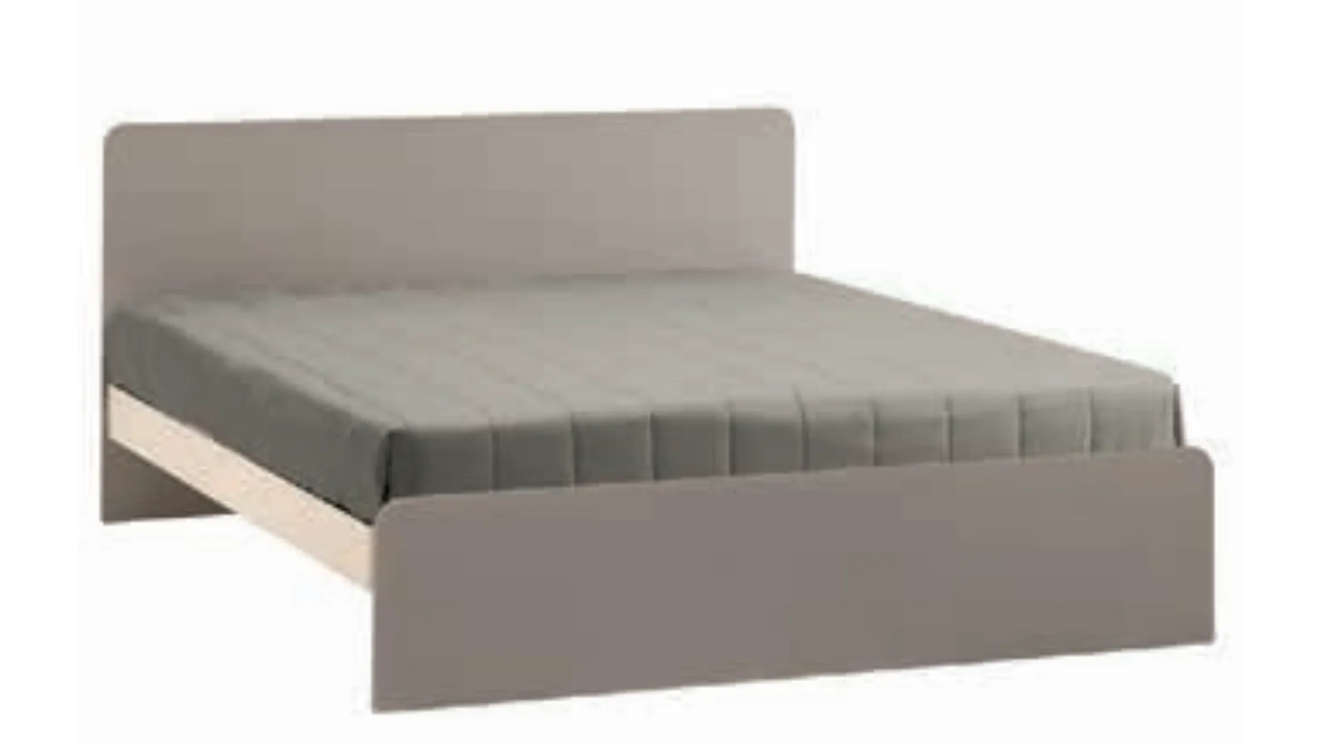 Double bed with rounded headboard, quality materials and customizable finishes.