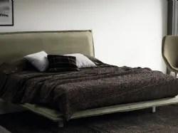 Double bed Sweet, padded and finished in Sage 160x200