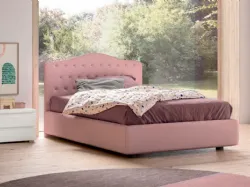 Upholstered bed with storage box in queen size, made of quality materials, 120x195.