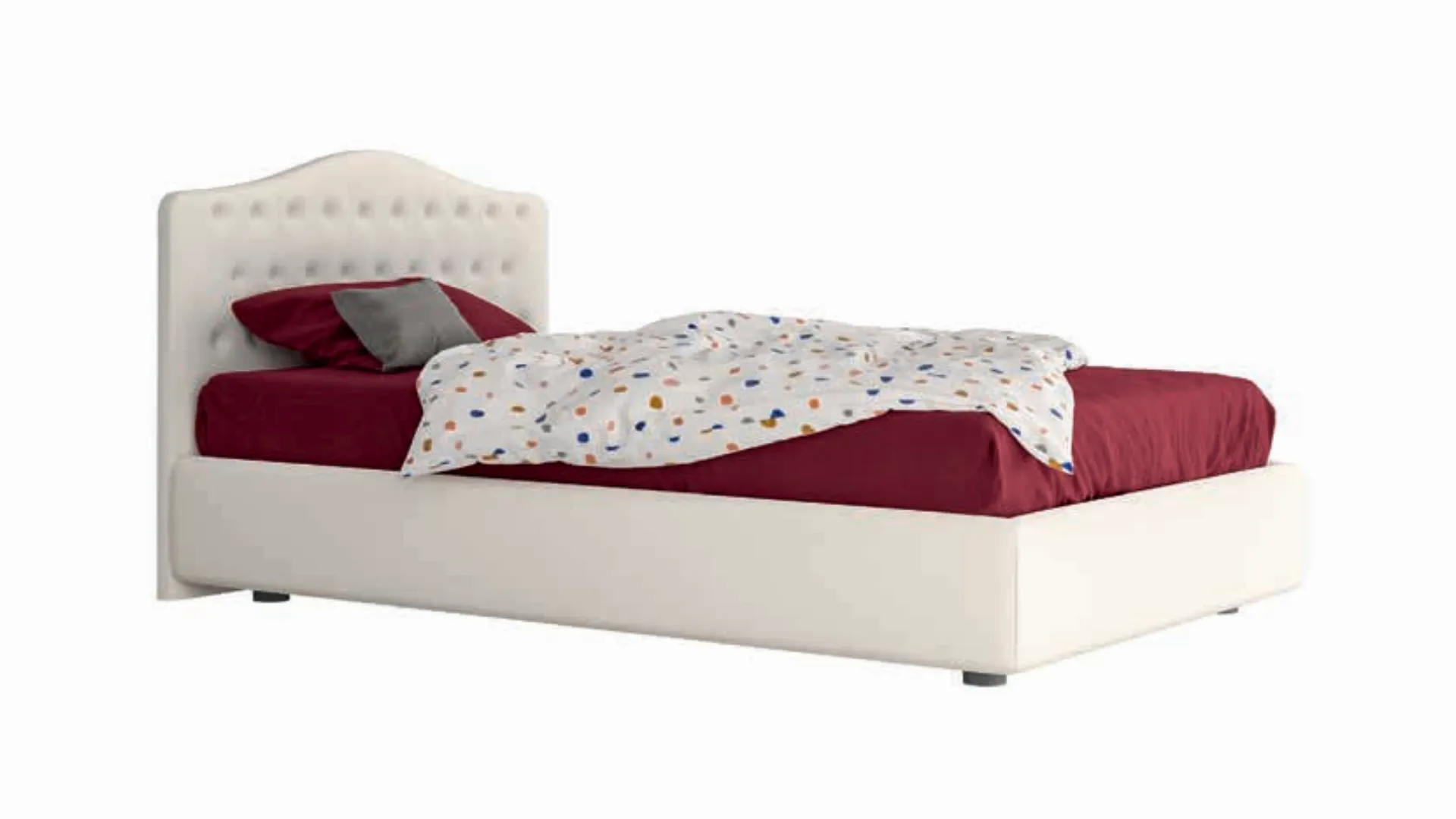 Upholstered bed with storage box, made of high-quality materials, 120x195, fits queen-sized mattress.