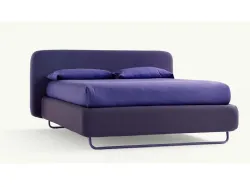King size bed with modern design and storage container.