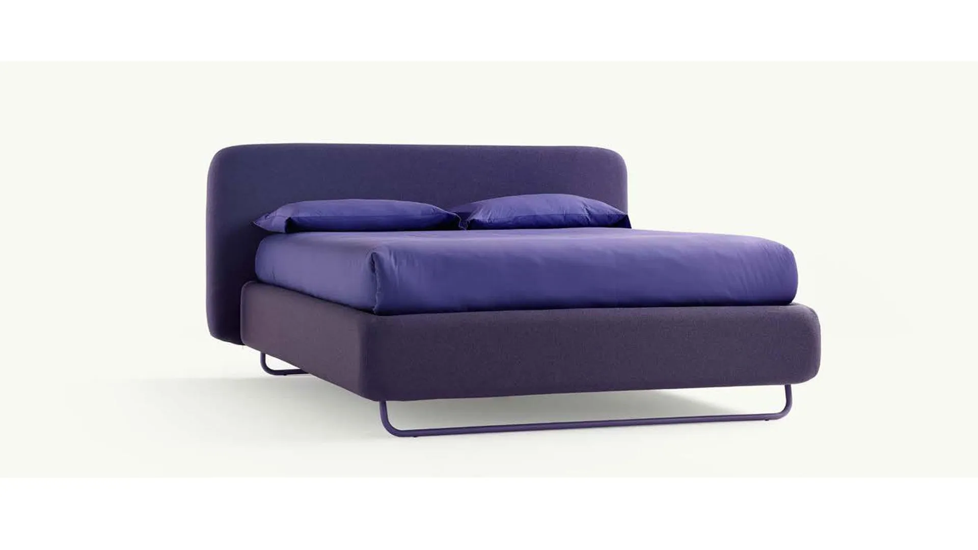 King size bed with modern design and storage container.
