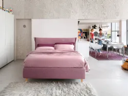 Night bed Osaka double with a curved and enveloping padded headboard.