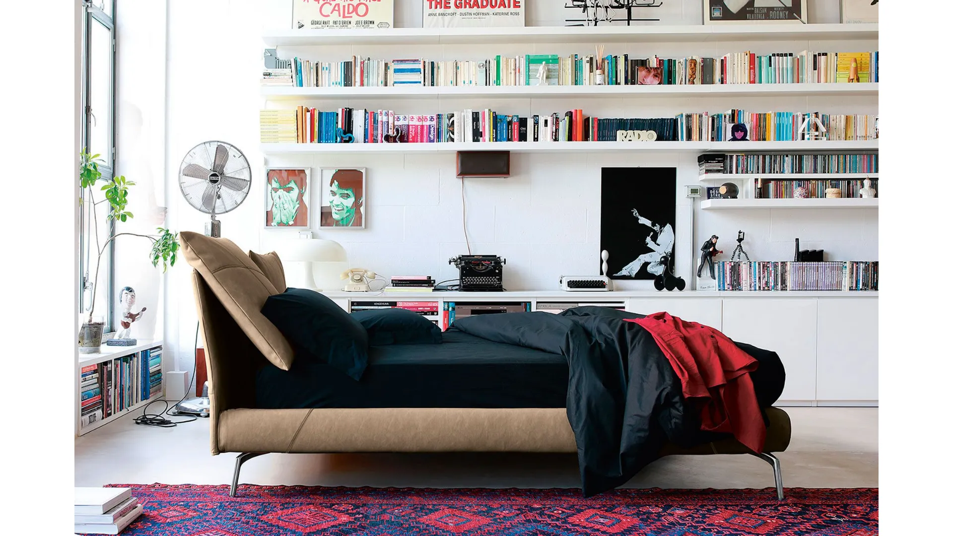 Nightbed So Casual double bed with stonewash finish gives a casual effect