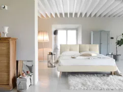 I read of the nocturnal so lively marital double bed with modern design characterized by the central button.