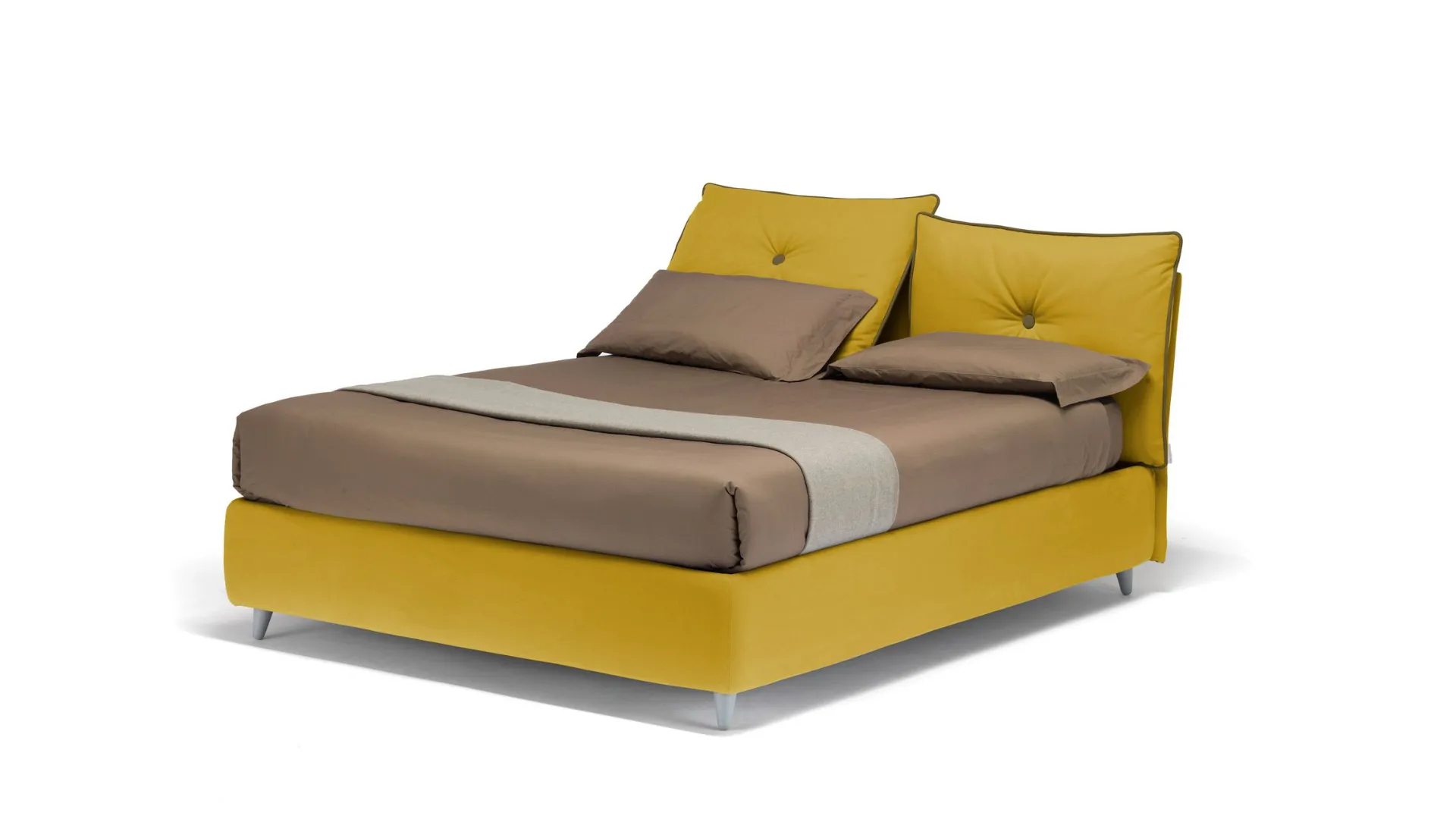 Noctis double bed so lively, with modern design featuring a central button.