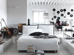 Night bed so popular double with two pillows finished by the characteristic valance.
