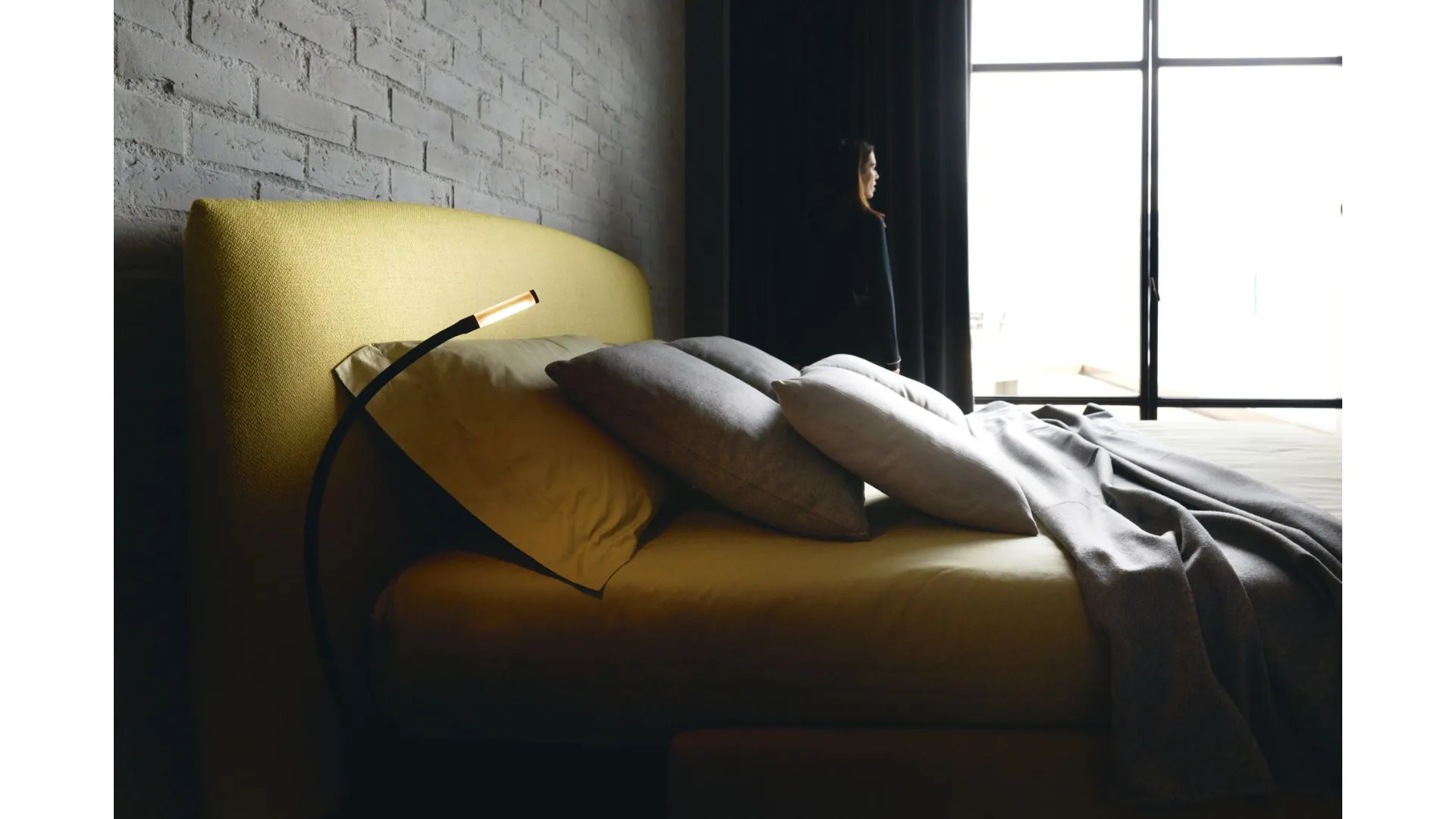 Double bed with storage container.