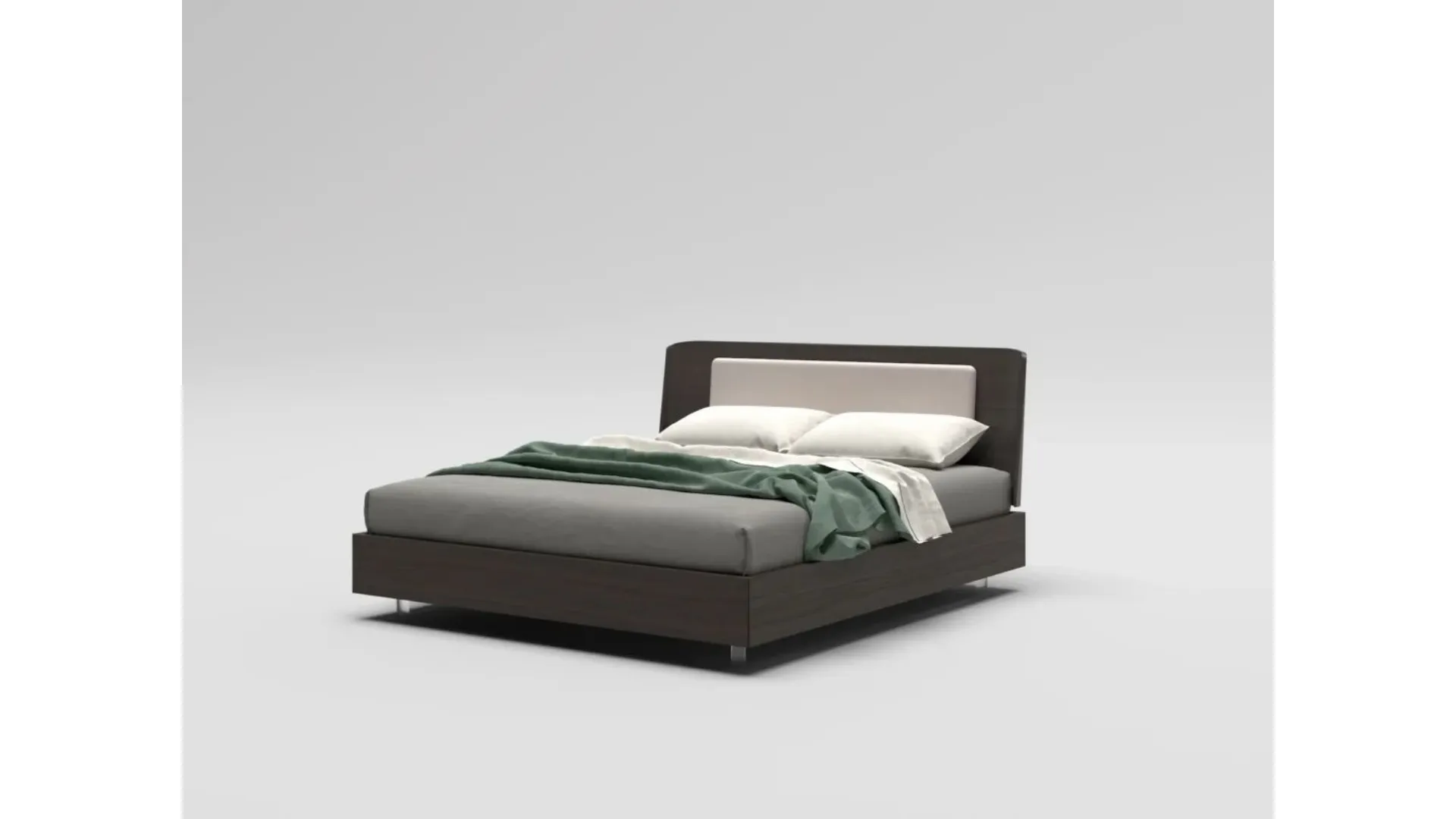 Bed Footprint model aura with Sigma bedstead in Carbon and dedicated foot in plexiglass.
