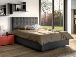 Queen size bed with storage box, 120x195, upholstered.