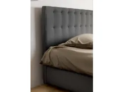 Semi-double bed with upholstered headboard and storage box 120x195.