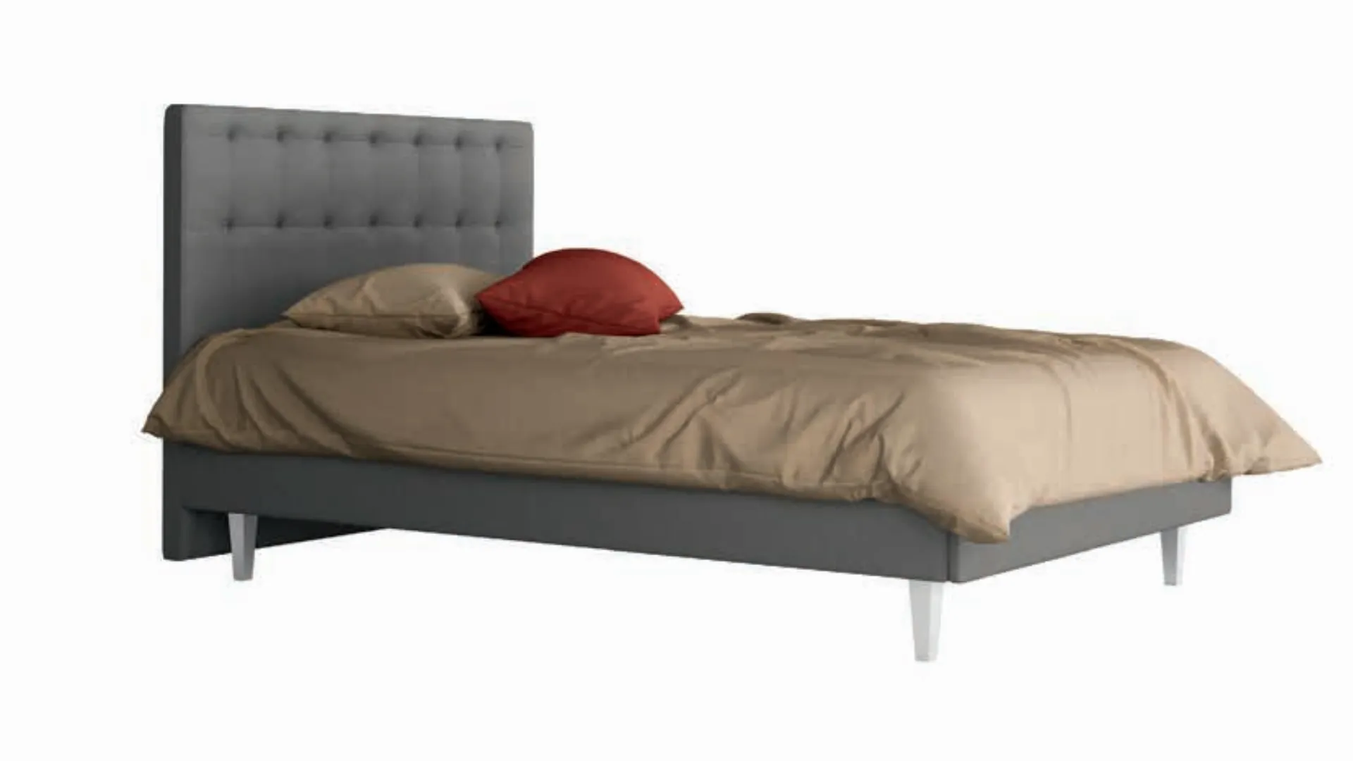 Single bed with upholstered headboard and storage box 120x195