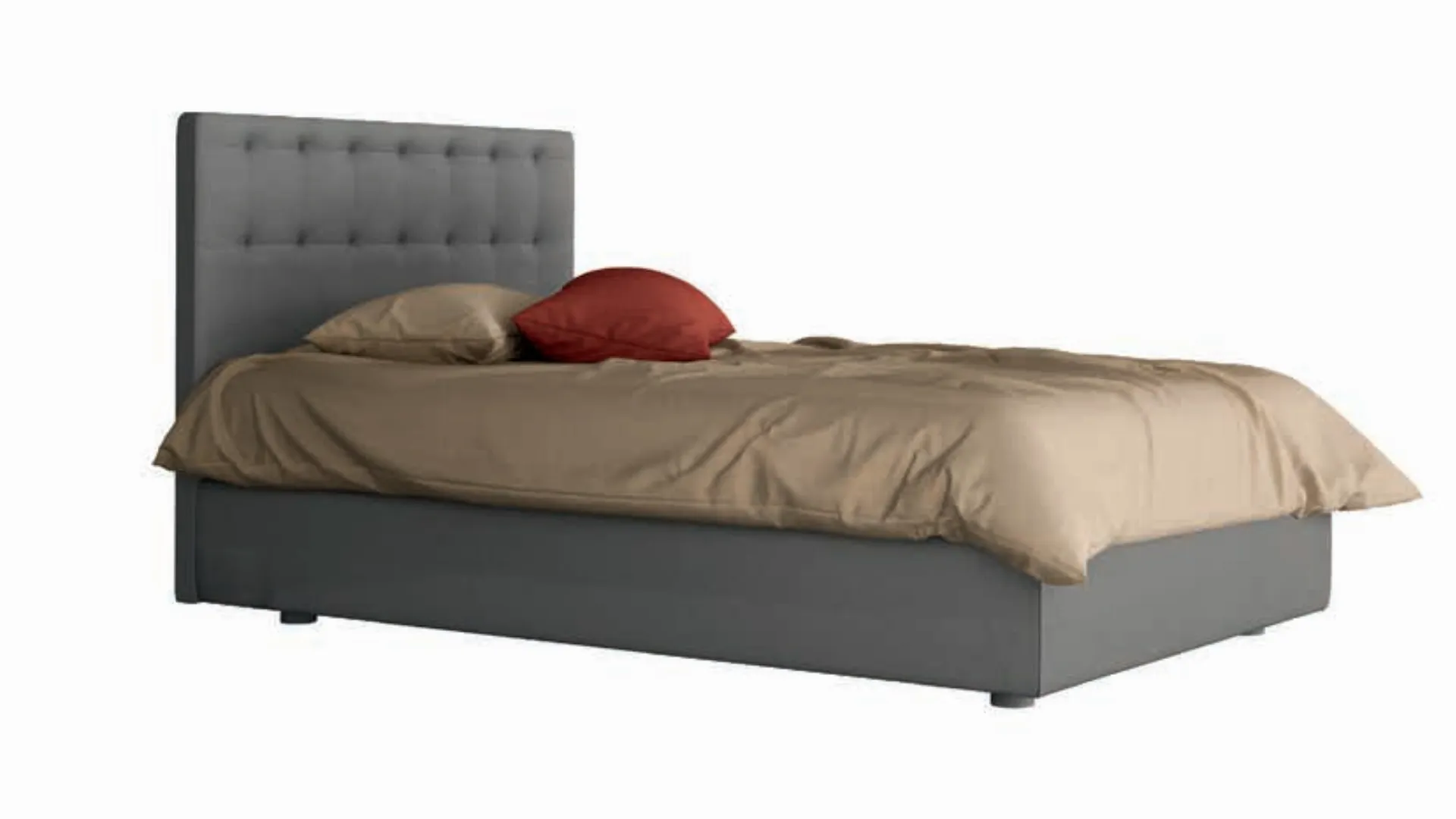 One and a half square bed upholstered with storage box 120x195.