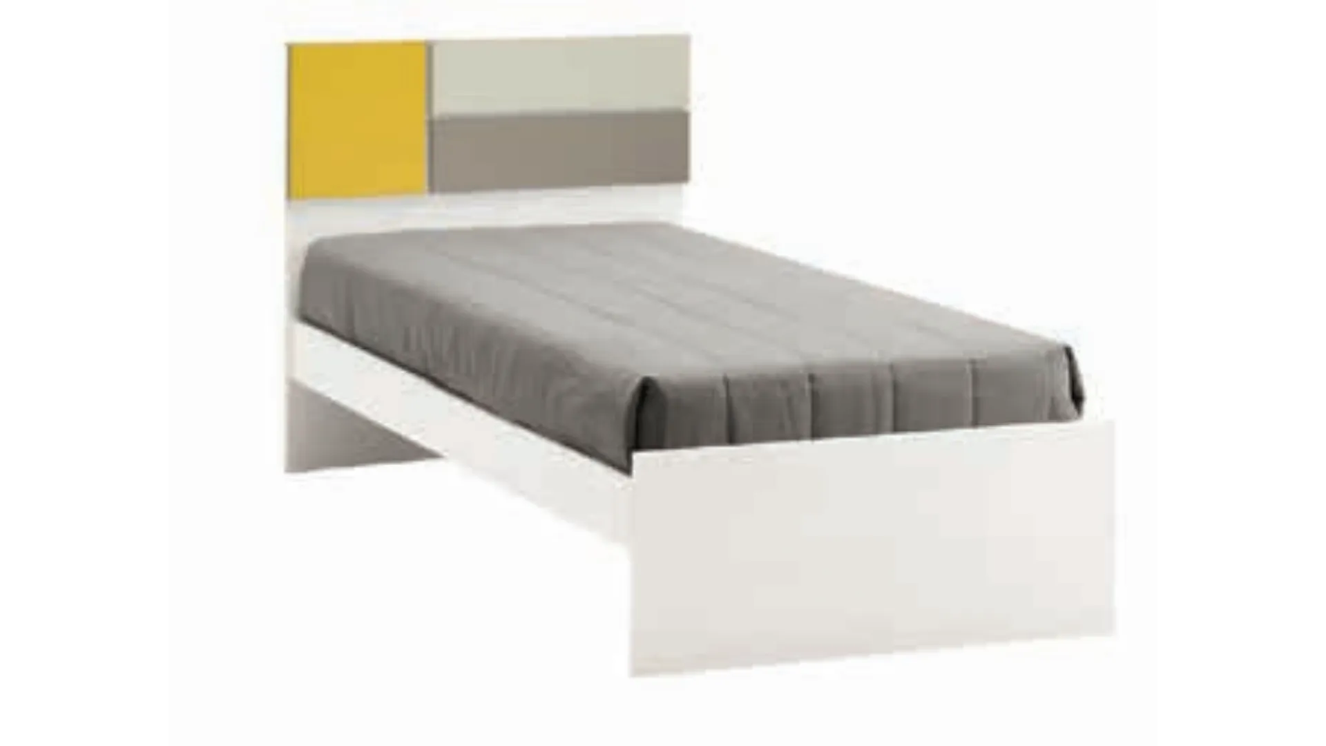 Queen size bed with headboard and applied panels, quality materials