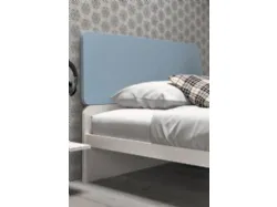 Queen size bed with headboard made of two shaped panels, customizable finishes