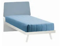 Queen size bed with a headboard made of two shaped panels, customizable finishes