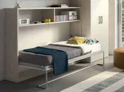 Single wall bed, space-saving and smart, customizable in finishes.