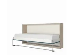 Single wall bed, space-saving and intelligent, customizable in finishes.