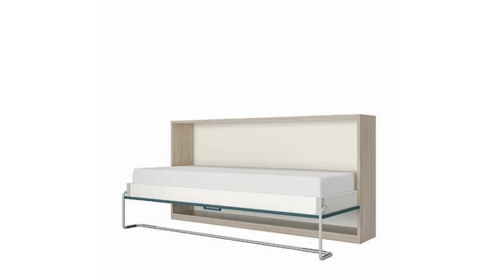 Single wall bed, space-saving and intelligent, customizable in finishes.