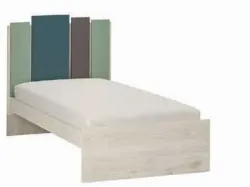 Single quality bed with headboard and applied panels 80x195