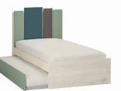 High quality single bed with headboard and applied panels 80x195.
