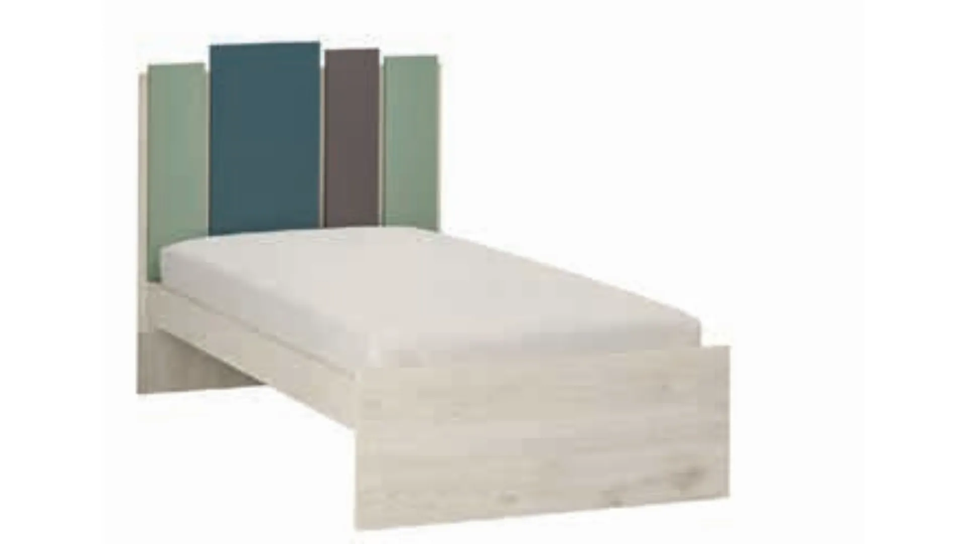 Single quality bed with headboard and applied panels 80x195
