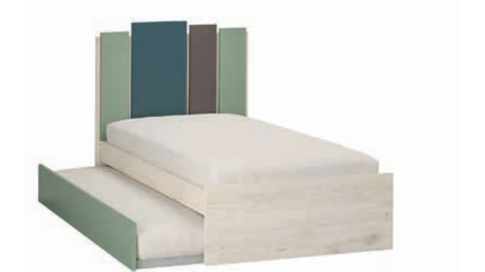 High quality single bed with headboard and applied panels 80x195.