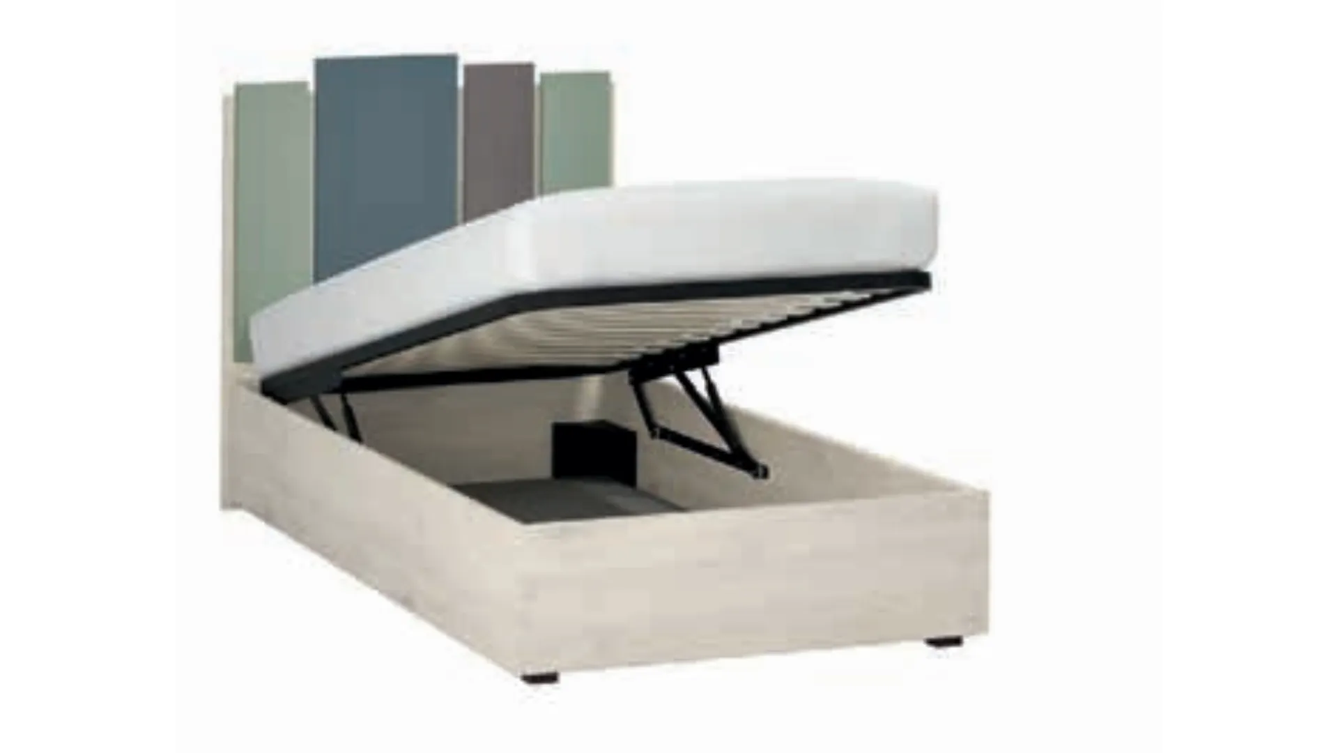 High quality single bed with headboard and applied panels 80x195.