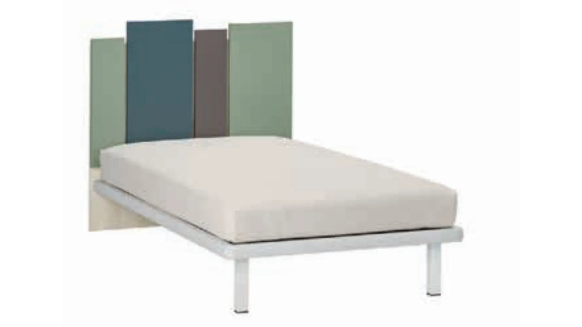 High quality single bed with headboard and applied panels 80x195