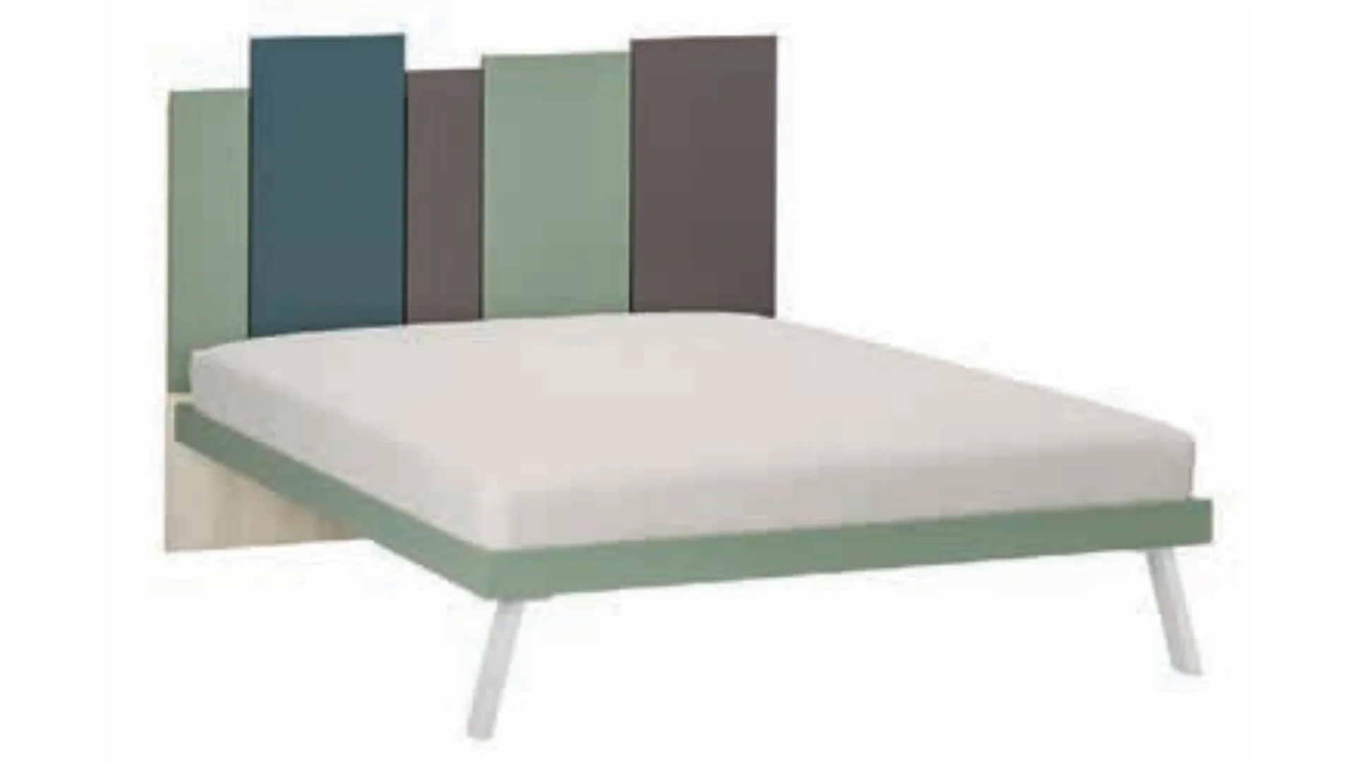 Single quality bed with headboard and panels attached 80x195