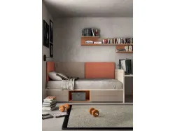Modern bedroom for teenagers with padded panels, softness and functionality.
