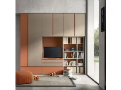 Modern bedroom for teenagers with padded panels, softness, and functionality.