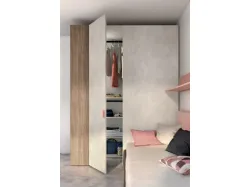 Functional and modern teenager room complete with wardrobe and suspended desk.