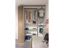 Functional and modern teenage room complete with a wardrobe and suspended desk.