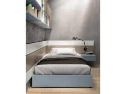 Modern complete bedroom, with customizable panels that act as a headboard.