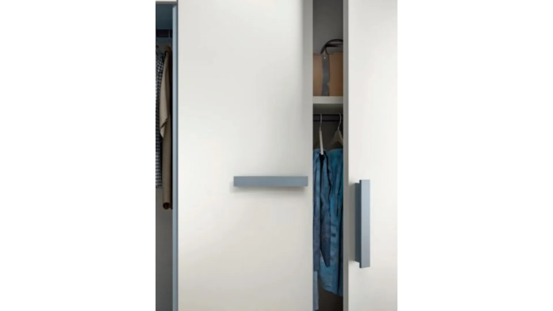 Modern complete bedroom, with customizable panels that double as a headboard.