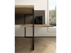Modern design bedroom with desk and peninsula unit ideal to integrate TV.