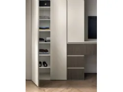 Modern design bedroom with desk and peninsula unit ideal for integrating TV.