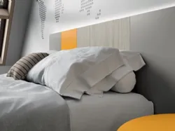 Modern complete bedroom with desk, customizable in finishes.