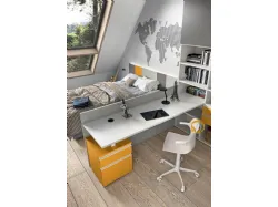 Modern complete bedroom with desk, customizable in finishes