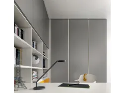 Modern complete bedroom with desk, customizable in finishes.
