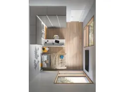 Modern complete bedroom with desk, customizable in finishes.