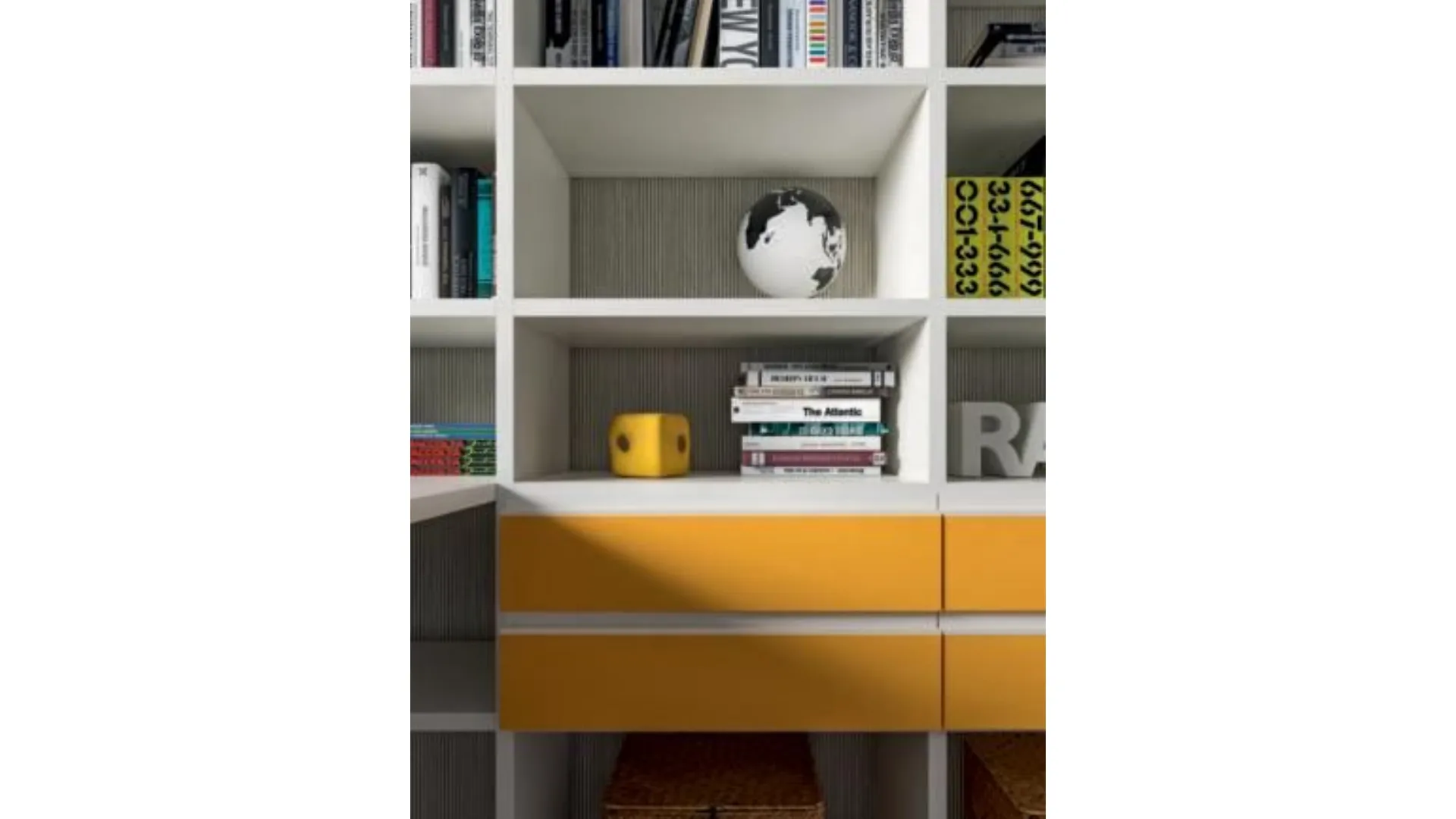 Modern complete bedroom with desk, customizable finishes.