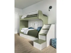 Modern bedroom with bunk bed, ergonomic desk, all high-quality materials